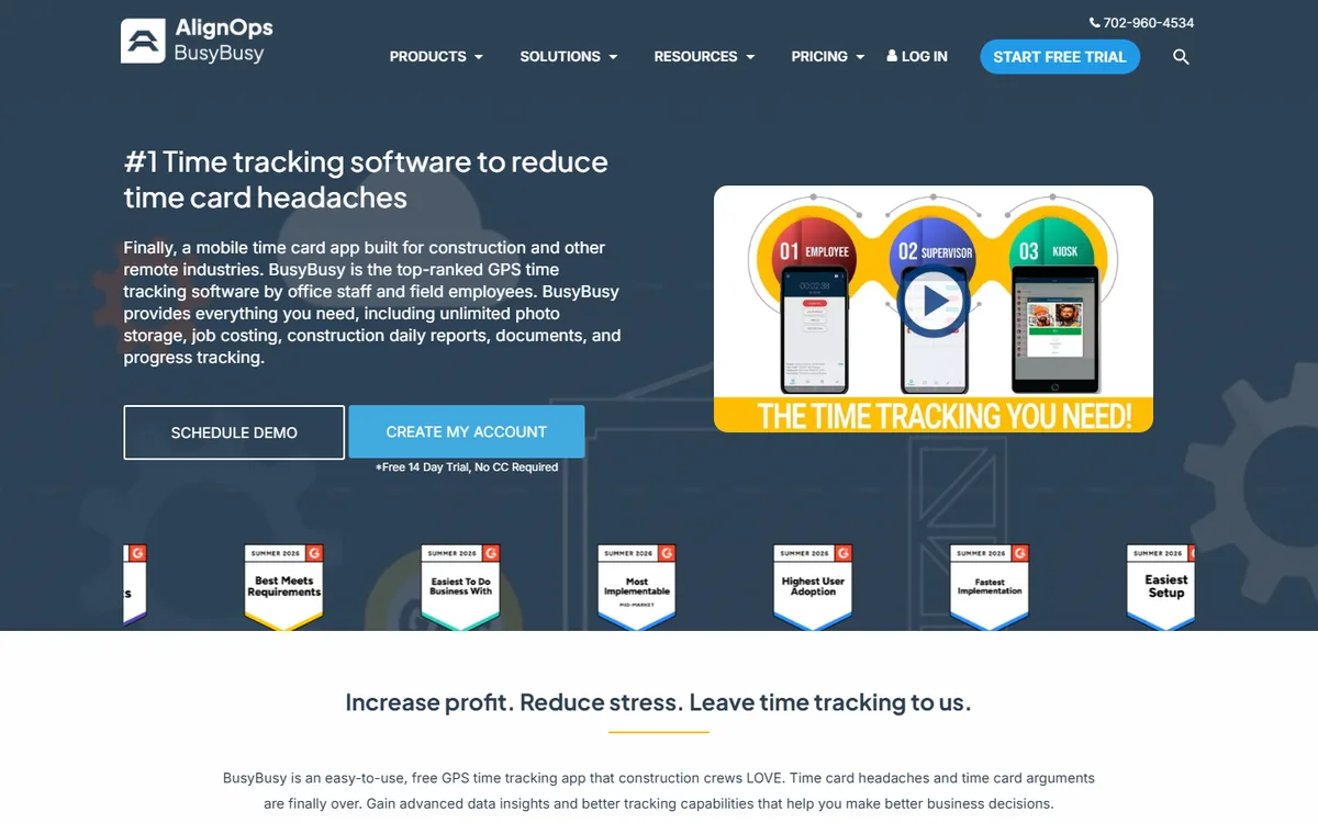 busybusy homepage screenshot