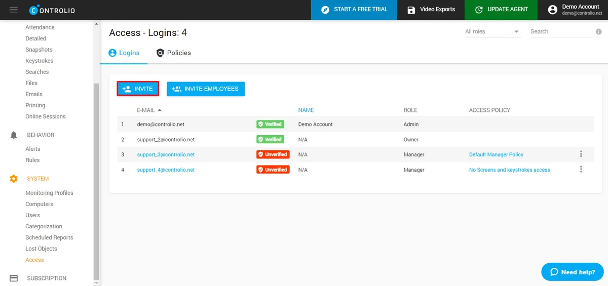 Controlio homepage screenshot
