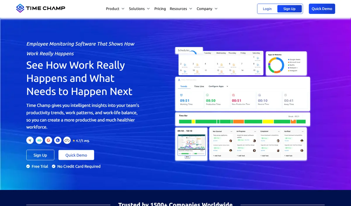 Time Champ homepage screenshot