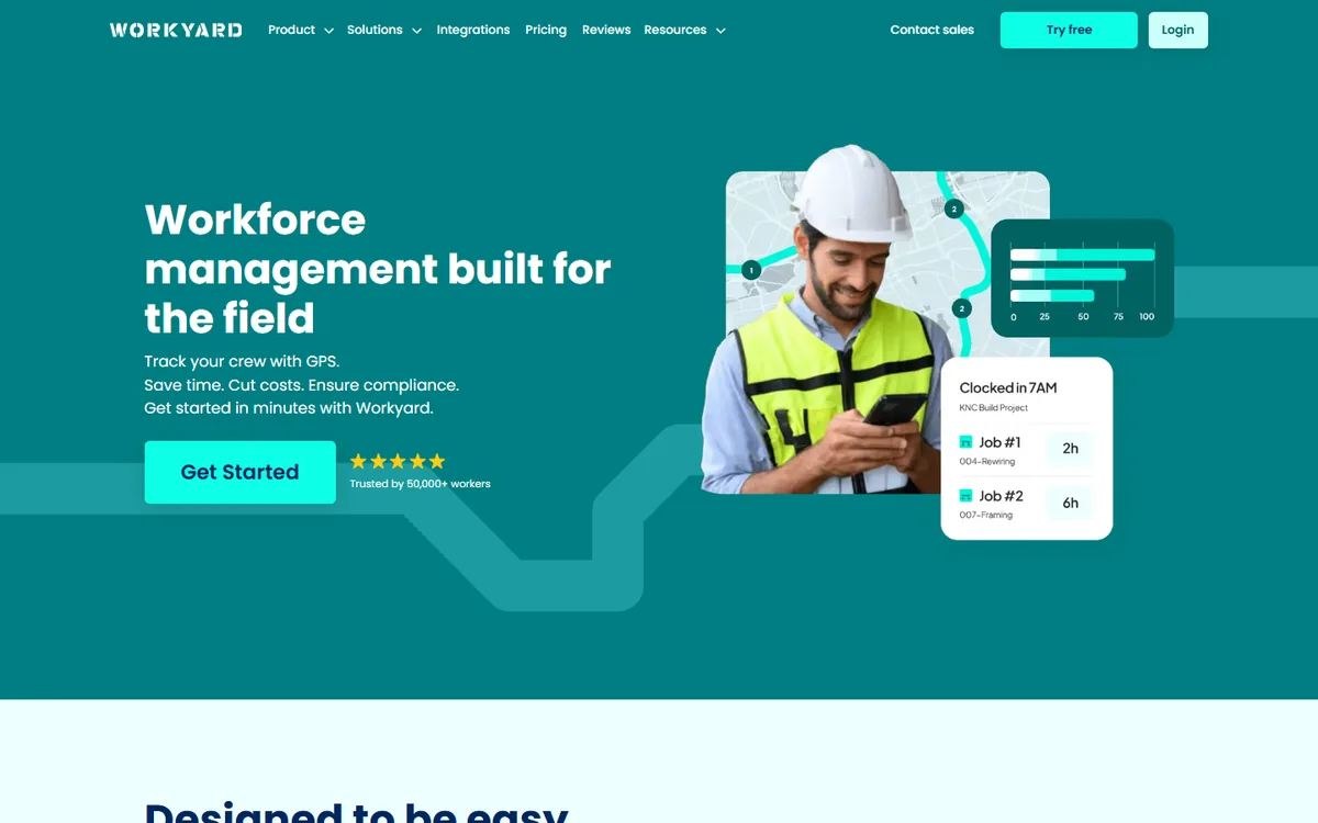 Workyard homepage screenshot